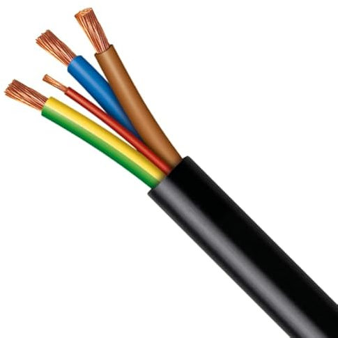 H07RN-F Heavy Duty Rubber Flexible Cable - Various Sizes & Cores (4 Core 2.5mm, 5 mtr)