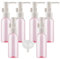 LusDoly 6 Piezas 50ml Rosa Recargable Botellas de plástico con Blanco Bomba para Recipiente Vacías Bomba de Prensa Dispensadores de Jabón Botes loción Botella