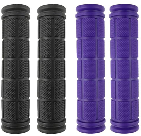 Kasteco 2 Paar Fahrradlenkergriffe Pilzgriffe für BMX/Rennrad Mountainbikes (schwarz und lila)