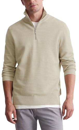 Marc O'Polo Herren Strickpullover aus Bio-Baumwolle mit Reißverschluss