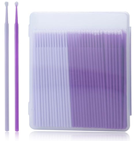 GOLD DEER 200 PCS Touch Up Paint Brushes for Automotive Paint Chip Repair, Available in 1.5mm and 2.0mm, Purple, Cotton Bristles