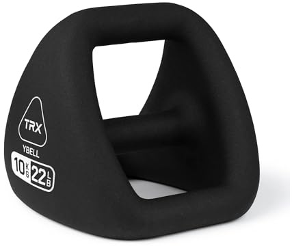 TRX YBell Neo Series 3-in-1 Kugelhantel, Kurzhantel und Liegestützstange, Trainingsgeräte, handelsübliche Neoprenbeschichtete Oberfläche, Krafttraining, Kugelhanteln, perfektes Fitnessgerät, 10 kg