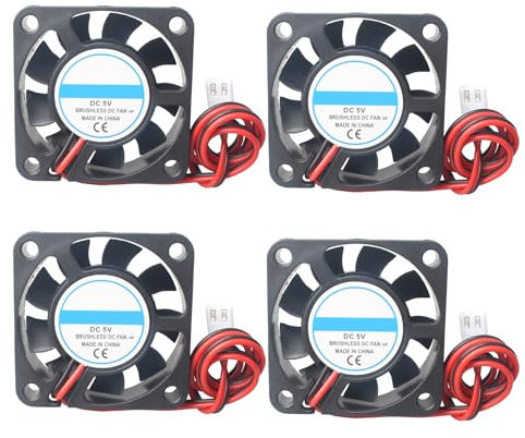 Jopto 4PCS 3D Printer Cooling Fan 4010 DC Voltage Brushless 5V Silent 40x40x10mm Mini Hydraulic Bearing Fan With 2 Pin Terminal for 3D Printer Extruder Makerbot Arduino With 28cm 11.02inch Cable