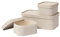 LA JOLIE MUSE Aufbewahrungsboxen mit Deckeln, 3er-Set Dekorative Aufbewahrungsbehälter, Stapelbare Boxen & Veganes Leder-Tablett, Beige