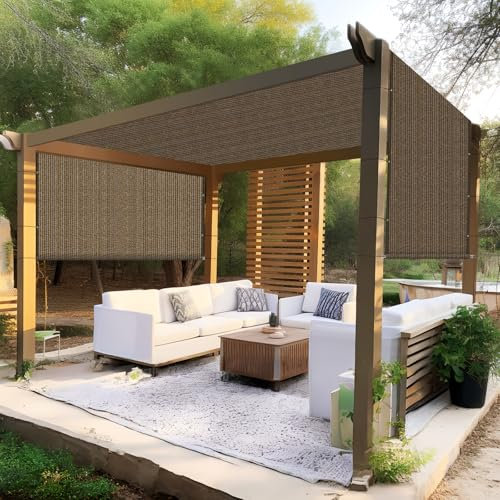 Amagenix Copertura di ricambio per tenda parasole per pergola, 2,3 m x 3,5 m, protezione per la privacy, con occhielli e aste ponderate in acciaio inox, per patio esterno