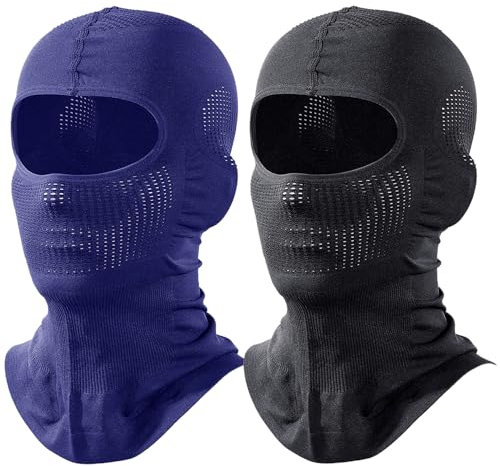 WTACTFUL 2pcs Sturmhaube Motorrad Sommer Atmungsaktiv Sturmmaske Schwarz Blau Balaclava Ski Maske für Motorrad Fahren Snowboarden Herren/Damen