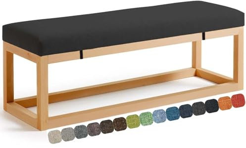 UWOBTN Bankauflage Outdoor, 100x50/120x40/150x50/120x50 Sitzkissen Bank Mit Abnehmbarem Bezug, Sitzpolster Waschbare, rutschfest Gartenbank Auflage, Sitzauflage Bank Esszimmer(B,90x50x3cm)