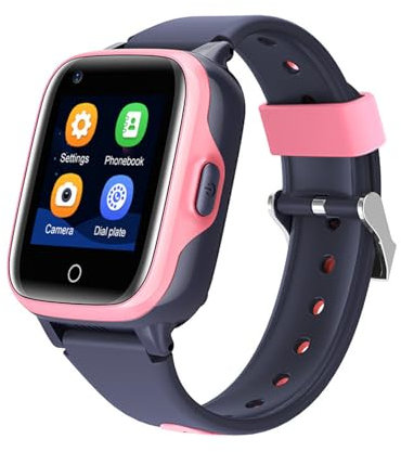 MACHENGYI Smartwatch Bambini 4G, Schermo HD da 1,4, con WiFi/videochiamata/Posizionamento GPS/SOS/modalità Scuola/Impermeabile/Standby Ultra-Lungo, Adatto per Bambini dai 4 Ai 12 Anni,A