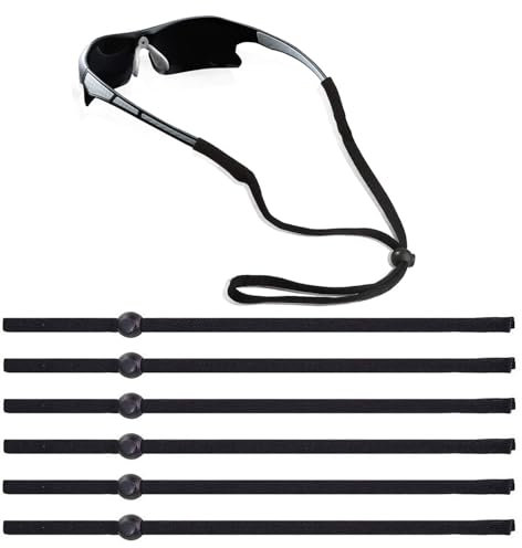 YPYMOD 6 pièces Sangles de Lunettes de Sport, Cordon de Lunettes de Soleil de Sport Réglable, Pour Lunettes De Soleil et Lunettes De Sport, Les Enfants, Les Hommes, Les Femmes(Noir)