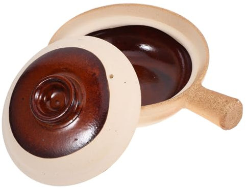 SHOWERORO Terracotta Pan French Onion Soup Bowls Ceramic Pot Stew Pots for Cooking Insulated Casserole Dishes Easy to Clean