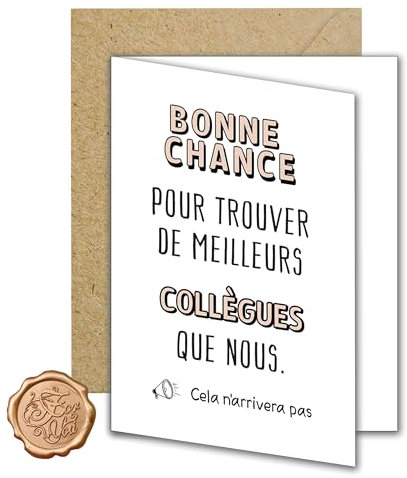 FloraVigo Carte de vœux cadeau pour collègue avec enveloppe « Bonne chance pour trouver de meilleurs collègues que nous » Cadeau de Noël pour la retraite carte de démission de collègue 14x10.5CM