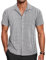 COOFANDY Chemisette Homme Manche Courte Chemise à Carreaux Chemise Été Coton Chemise Travail Blanc & Noir Motif à Petits Carreaux 3XL