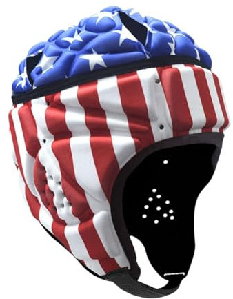 Perfeclan Rugby-Helm, Schutzkappe, Torwartmütze, weicher Schutz, Rugby-Kopfbedeckung, Rugby-Kopfschutz für Sport, Flag Football, Damen und Herren, Flagge