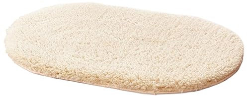 Dicke Badematte, 50 x 30 cm, saugfähige ovale Badematte mit rutschfester Rückseite, leicht zu reinigen und zu pflegen, weiche Badezimmermatte für Badezimmer, Wohnzimmer und Schlafzimmer, Badezimmermat