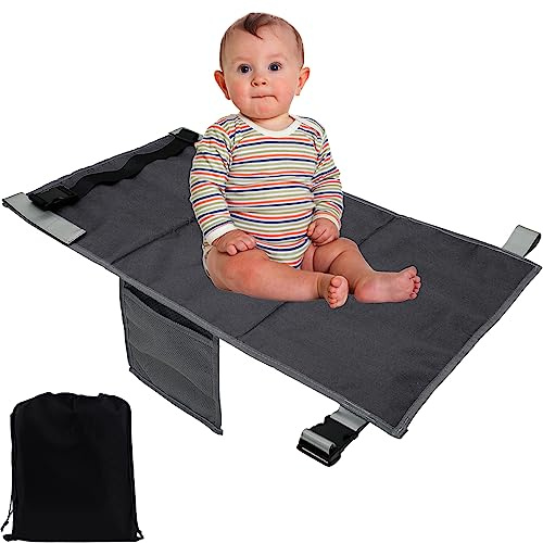 Toddler Airplane Bed, Toddler Airplane Seat Extender, Aeroplane Bed for Children, Portable Airplane Foot Hammock for Kids Baby Airplane Travel Essentials to Lie Down Rest on Plane(black)