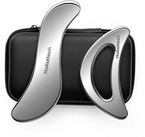 Holisttech 2-teiliges Muskelschaber-Werkzeugset für IASTM-Therapie - Edelstahl Gua Sha Werkzeug für Myofasziale Entspannung und Tiefengewebe-Massagewerkzeug-Set
