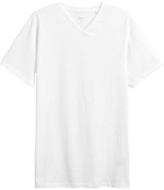 NEXT Herren Schmale Passform Slim Fit T-Shirt mit V-Ausschnitt Weiß L
