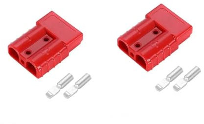 HEXHUASR 2 STÜCKE for Anderson 50A Stecker Kabel Terminal Batterie Power Connector Kit Schnellstecker Batterie Ladeanschluss