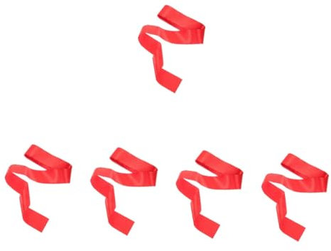 JOINPAYA 5 Rollen Laufzeile Zielseil der Laufstrecke Zielgurt für Laufveranstaltungen Race-Finish-Gurt Lauf-Finish-Gürtel Laufbahngürtel Läufer Labbergürtel Laufband Polyester rot