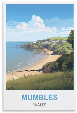 1000 Piece Jigsaws，Mumbles Wales Jigsaw Puzzles 1000 Pieces for Adults Painting Puzzle 1000 Pieces DIY Challenging Puzzles for Adults 52x38cm