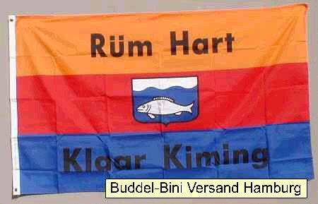 Buddel-Bini Flagge Fahne ca. 90x150 cm : Rüm Hart Nordsee