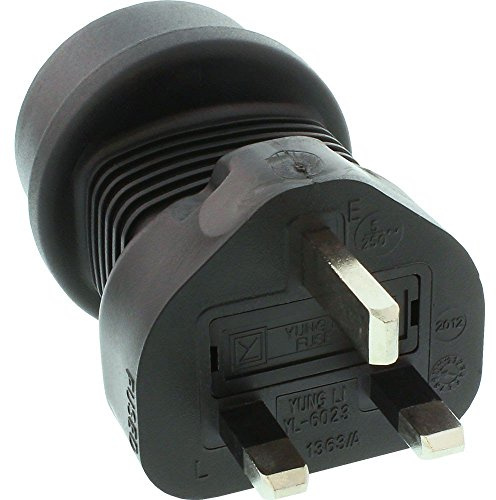 InLine 16701 Reiseadapter, England Stecker auf Schutzkontakt Buchse, 5 Ampere