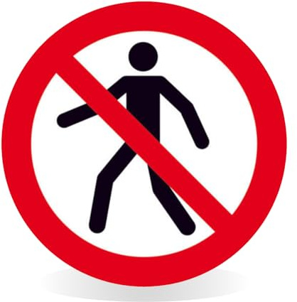 Betriebsausstattung24 Verbotsschild Für Fußgänger verboten - Aluminium, geprägt - 40,0 cm Ø - Symbol Schild P004