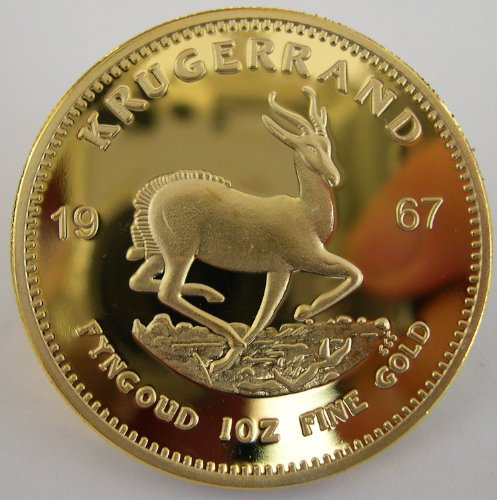 Krügerrand 1967, vergoldet - keine echte Massivgold-Krügerrand-Münze