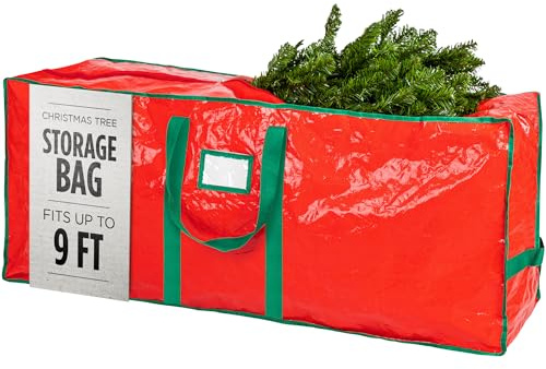 Handy Laundry, Christmas Tree Storage Bag - Stores 9 Foot Artificial Xmas Holiday Tree, Durable Waterproof Material, Zippered Bag, Carry Handles. Protects Against Dust, Insects and Moisture.