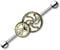Autiga Industrial Stab Piercing Ohr Zahnräder Straight Barbell Hantel Silber