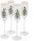 Spode 1625051 Christmas Tree Glassware Champagne Flutes (Set of 4), Glass, Multicolor