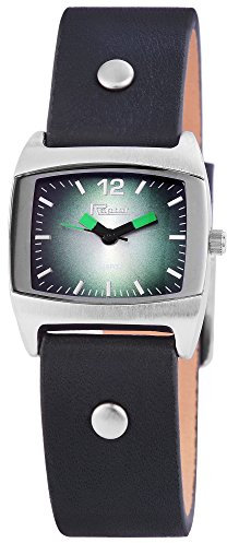 Raptor Rinah Damen-Uhr Echtleder Armbanduhr Dornschließe Analog Quarz RA10098 (grün)