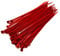 Small Standard Nylon Cable Ties 2.5mm in Width Zip Straps, Pack of 100 (2.5mm x 100mm, Red)