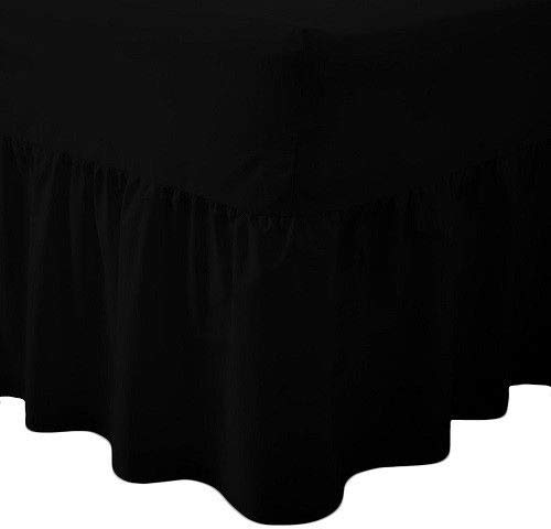 R&Z Luxuary Plain Polycotton Fitted Valance Sheet SIngle, DOuble, King, Super King (Black, Super KIng)