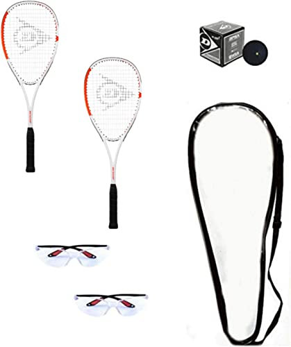 Dunlop Sports Squashschläger-Set (inkl. 2 Schläger, 2 Augenschutz, 1 Ball, Abdeckung) (Advanced)