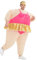 JYZCOS Costume da ballerina gonfiabile per adulti, divertente, per Halloween, Rosa, Large