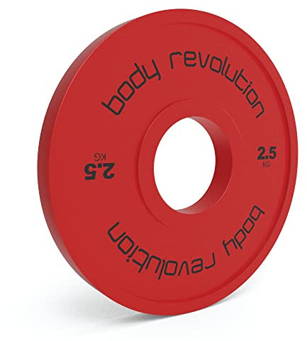 Fractional Olympic Weight Plates 0.5kg - 2.5kg - Coated Cast Iron Weight Discs, Powerlifting & Bodybuilding Weights - Home Gym Equipment for Strength Training & Workouts by Body Revolution