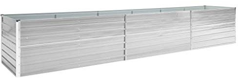 Tidyard Pflanzkübel Hochbeet Gemüsebeet Pflanzbeet Frühbeet Garten Pflanzkasten Metall Pflanzbeet Blumenhochbeet für Balkon und Garten Verzinkter Stahl 480x80x77 cm Grau