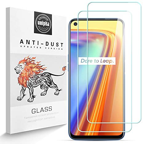 Zidwzidwei Protector de Pantalla para Realme 7 [2-Pack], Vidrio Templado de 9H Dureza, 2.5D Alta Definicion Sin Burbujas, Alta Sensibilidad, Realme 7 Protector de Pantalla