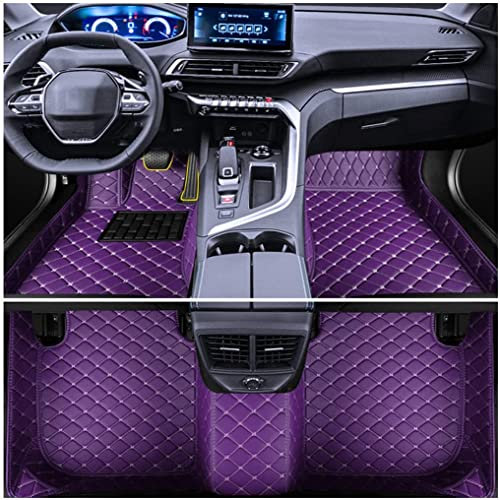 Muchkey Auto Fußmatten Leder Bodenmatte für BMW X5 2000-2024 Allwetter Fussmatten Set Zubehör Fußmatte lila