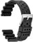 WOCCI 20mm Ventilato Cinturino per Orologio da Uomo, FKM Gomma (Non Silicone), Fibbia Argento (Nero)