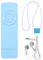 USB MP3 Player Stick, Digital MP3 Music Player with Lanyard and Earphone, Support up to 32GB Expansion Memory Card(Not Included)(Blue)