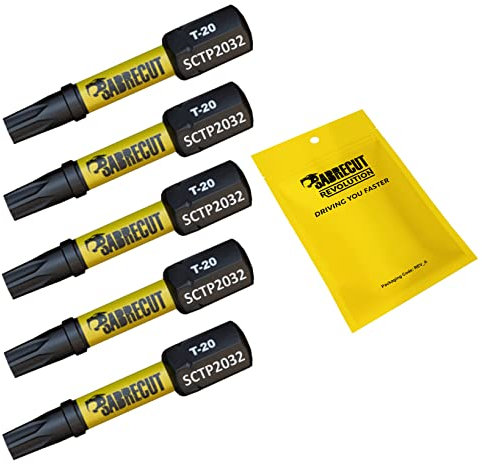 5 x SabreCut SCTP2032_5 32mm T20 TX20 Torx Tamper Proof Security Magnetic Impact Screwdriver Driver Bits Set Heavy Duty