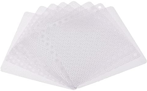 sourcing map 120mm Ordinateur Ventilateur Filtre Grilles PVC Maille Antipoussière Boîte Couvercle pour Ordinateurs Blanc Paquet de 8