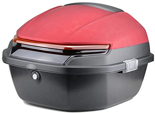 SEVEEZ 30L Baúl De Moto Maleta Tronco De Cola Caja De Equipaje Cerradura De Seguridad Caja De Almacenamiento Sostiene Casco Completo con Hardware De Montaje Universal
