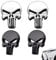 4 Stück Autoaufkleber Punisher Skull, Totenkopf Auto Sticker, 3D Metall Aufkleber Silber für Motorrad, Fahrrad, Auto Styling DIY Dekoration Zubehör (Schwarz, Weiß)