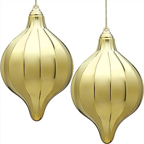 2er Set Weihnachtskugel Christbaumkugel Groß Bruchfest Glänzend Weihnachtsdeko aus Kunststoff Weihnachtsbaumschmuck Weihnachtsdekoration