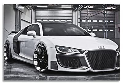 Super Auto-Poster für Audi R8 Rennauto, Sportwagen, dekoratives Gemälde, Leinwand, Wand- und Kunstbild, Familien-Schlafzimmer, Dekoration, 30 x 45 cm