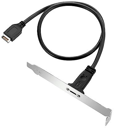 xiwai Typ-C-Buchse-Kabel, USB 3.1 Frontplattenleiste auf USB-C Typ-C-Buchse, Verlängerungskabel, 40 cm, mit Panel-Befestigungsschraube