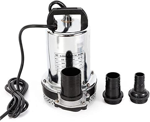 KEESUNG 160W Tauchpumpe, 12V 6000L/H Edelstahl Wasserpumpe Hoher Lieferdruck Fischzucht Pumpe Hochleistungs Tauchpumpe Schmutzwassertauchpumpe für Gartenteichen und Zisternen